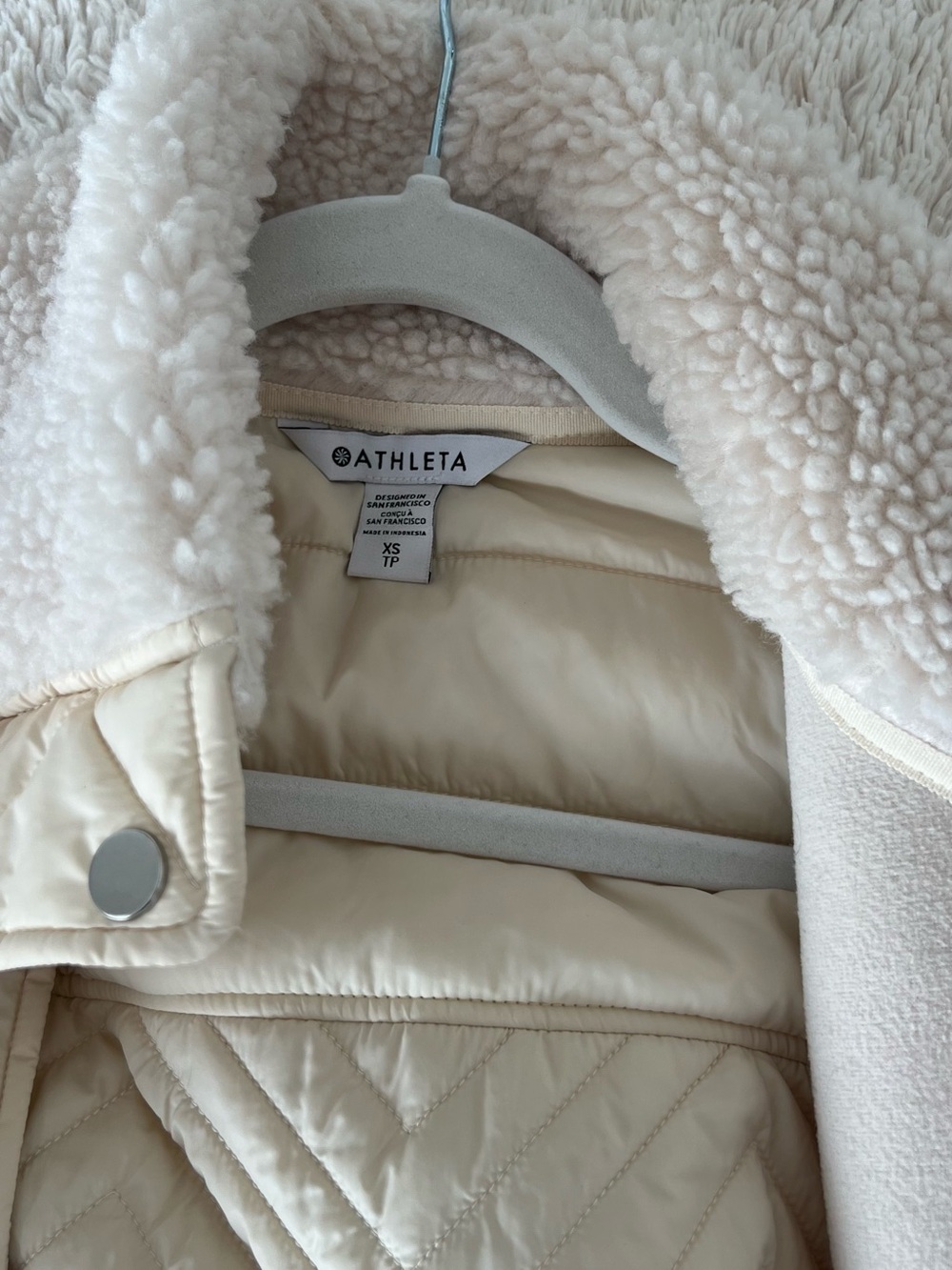 Athleta Cream Sherpa Long Teddy Coat - Picture 10 of 10